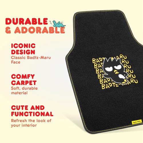 Badtz-Maru Carpet Car Floor Mats - Universal Fit for Cars, SUVs - Product Imagery