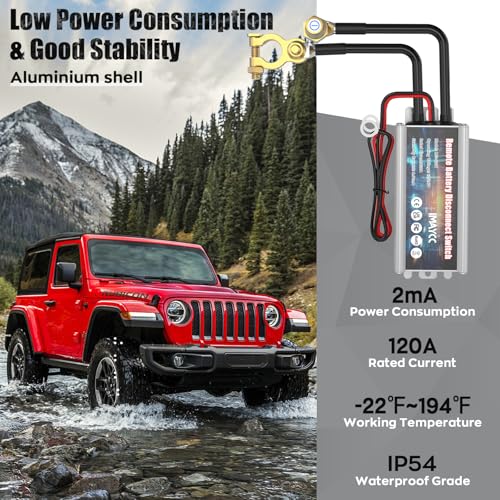 IMAYCC Battery Kill Switch for Car 12V 120A, Remote Battery - Product Imagery