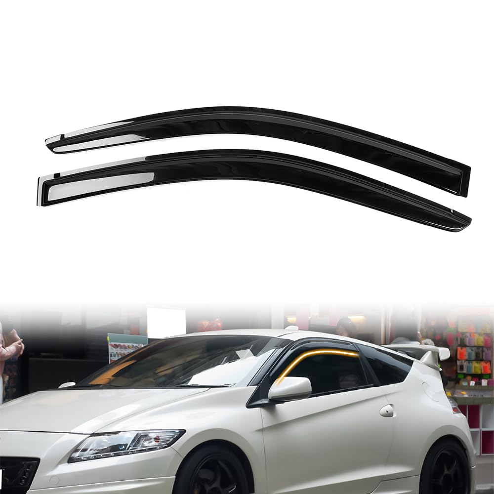 Window Visor Deflector for 11-16 Honda CR-Z, Smoke, Slim Style - Product Imagery