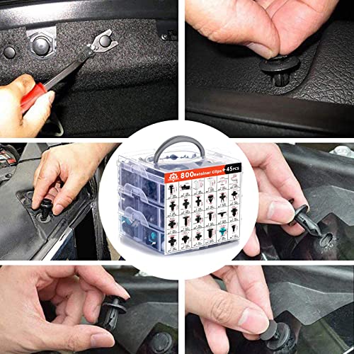 Car Push Retainer Clips 24 Most Popular Sizes Fasteners 845 PCS - Product Imagery