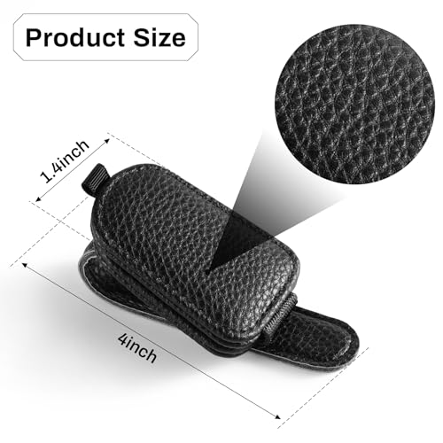 SINGARO 2PCS Sunglasses Holder for Car, Leather Magnetic Buckle - Product Imagery