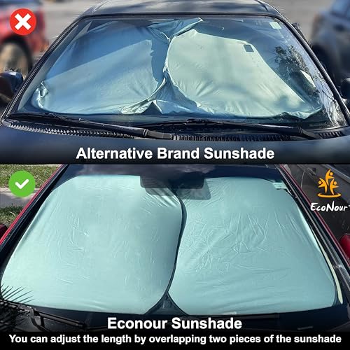EcoNour 2 Piece Foldable Car Windshield Sun Shade, UV & Heat - Product Imagery