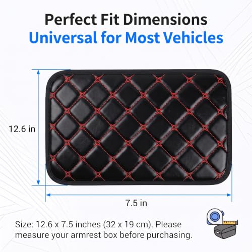 Car Center Console Cover, PU Leather Vehicle Center Armrest - Product Imagery