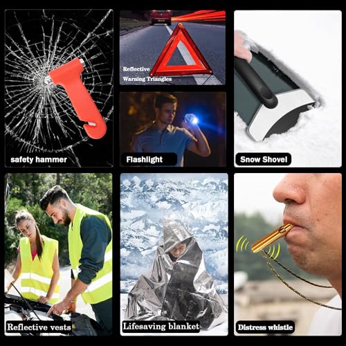 142 PCS Emergency Roadside Kit for Car ,Safety Car Kit with - Product Imagery