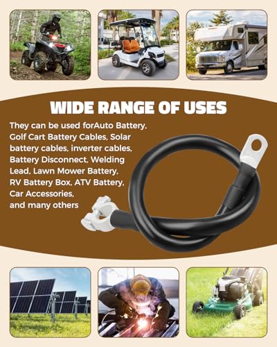 1/0 AWG Battery Cable with Battery Terminals Fits for Power - Product Imagery
