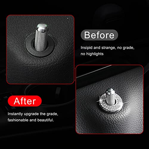 4 Pack Bling Car Inner Door Lock Covers, Rhinestones Pull Rod - Product Imagery