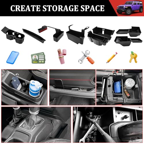 Center Console Organizer for 2018-2023 Jeep Wrangler JL 4XE - Product Imagery