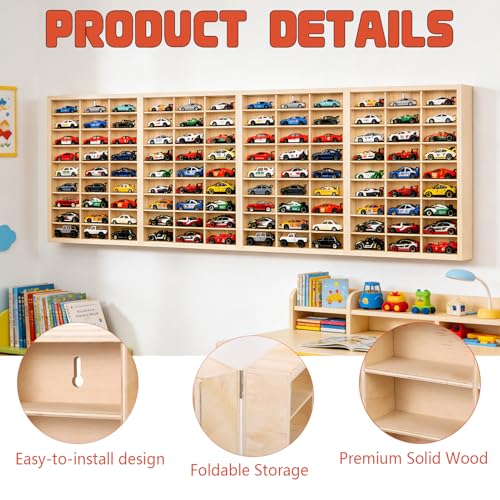 for Hotwheels Wooden Display Case 108 Space 1/64 Scale Toy Car - Product Imagery