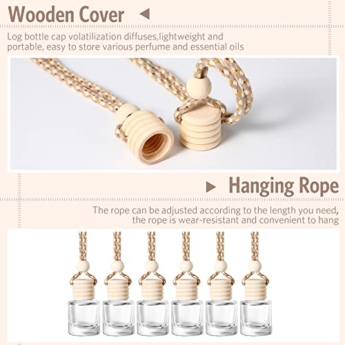 BBTO 100 Pcs Car Diffuser Bottles Empty Bulk with Wood Cap, - Product Imagery