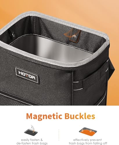 HOTOR Car Trash Can, Leakproof Car Organizer, 2-Gallon, Black - Product Imagery