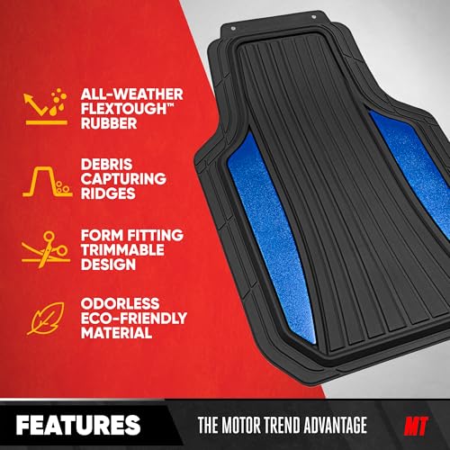 Motor Trend ChromeTech Car Floor Mats Full Set - Durable Rubber - Product Imagery