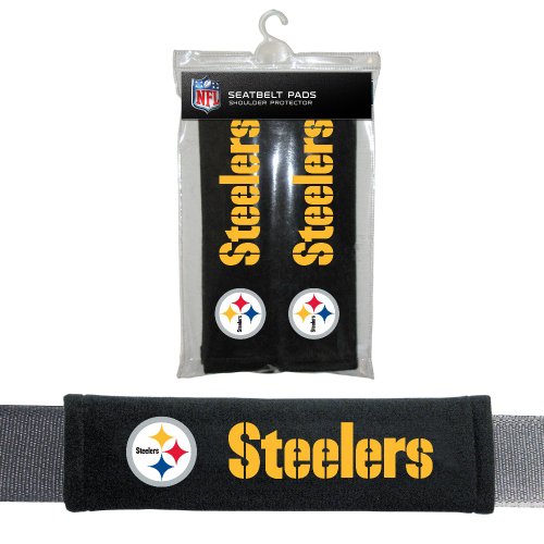 BSI NFL Pittsburgh Steelers Seat Belt Pad (2-Pack), Model - Product Imagery