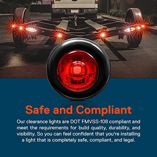 TRUE MODS 10pc 3/4" Inch Red Round LED Trailer Clearance Marker - Product Imagery