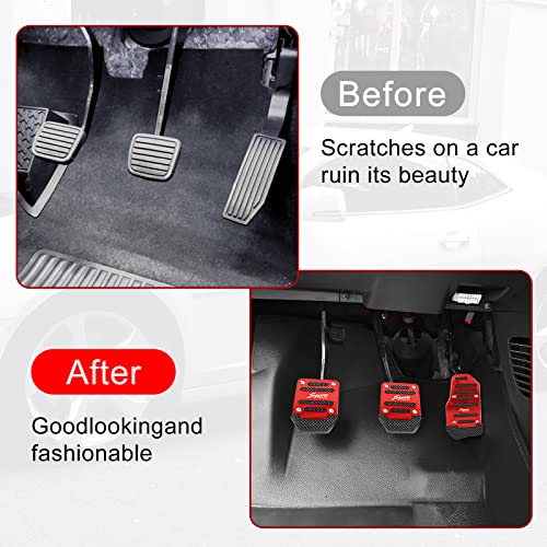 jeseny 3 PCS Car Non-Slip Aluminum Alloy Pedal Pads, - Product Imagery