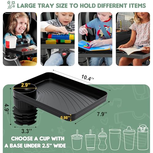 Car Seat Tray for Kids Fits 2.8'-3.2'Cup Holders (1, Standard - Product Imagery
