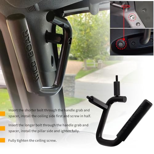 Front Grab Handle Kit Aluminum Alloy Grab Bar for 2007-2018 Jeep - Product Imagery