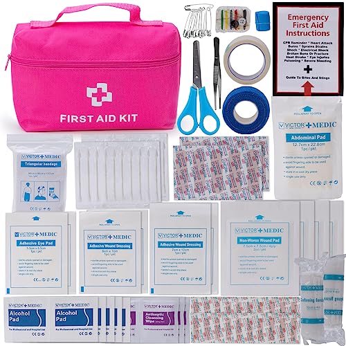 CALBEAU Pink Roadside Emergency Car Kit with First Aid for Women - Product Imagery