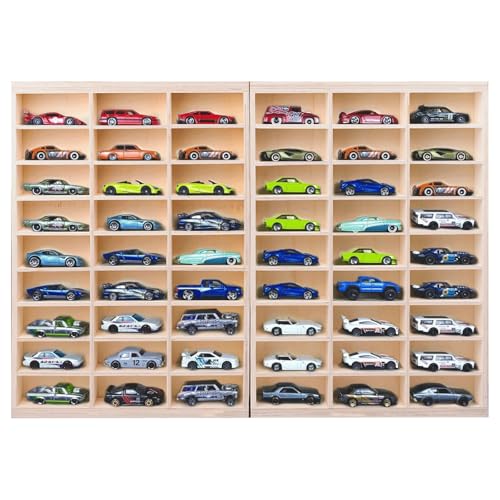 1:64 Model Car Wooden Display Case,54 Space,Storage Display - Product Imagery