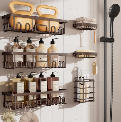 Veken Shower Caddy 6-Pack, No Drilling & Rustproof, Waterproof - Product Imagery