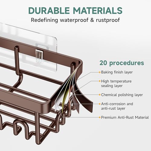 Veken Shower Caddy 6-Pack, No Drilling & Rustproof, Waterproof - Product Imagery