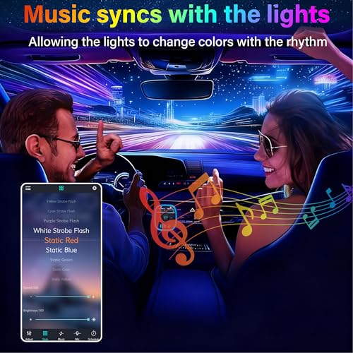 BFXM Car Interior Lights 72 LED Lights Strip with USB Adapter - Product Imagery
