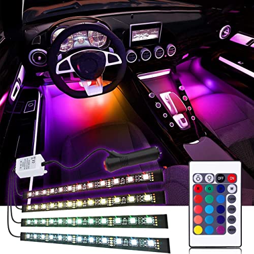 4PCS 48 LED Car Interior Lights, RGB Under Dash Lighting Kit - Product Imagery