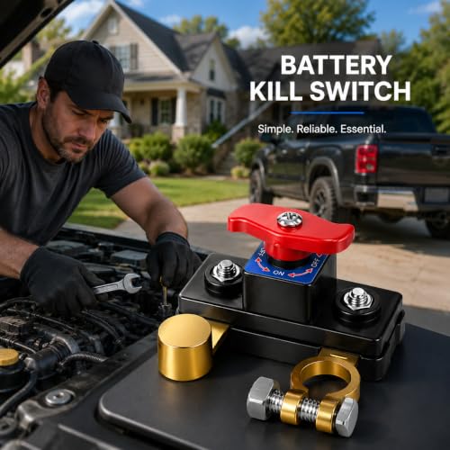 Battery Disconnect Kill Switch Isolator 300A 1000A Copper Top - Product Imagery