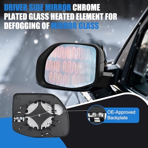 Driver Left Side Heated Mirror Glass Replacement Compatible with - Product Imagery