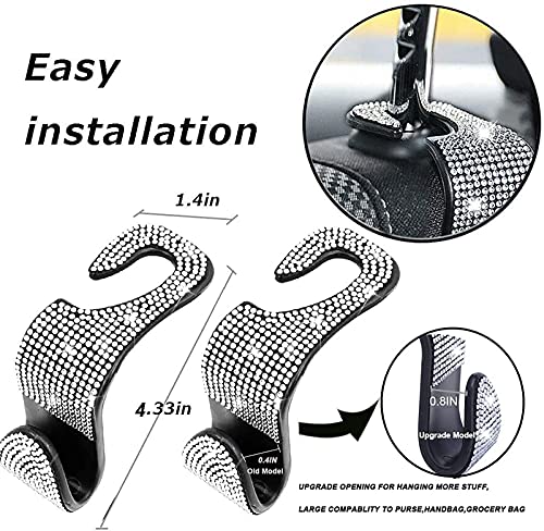 Silver Rearview Mirror Bling Cover,Rhinestone Rear View Mirror - Product Imagery