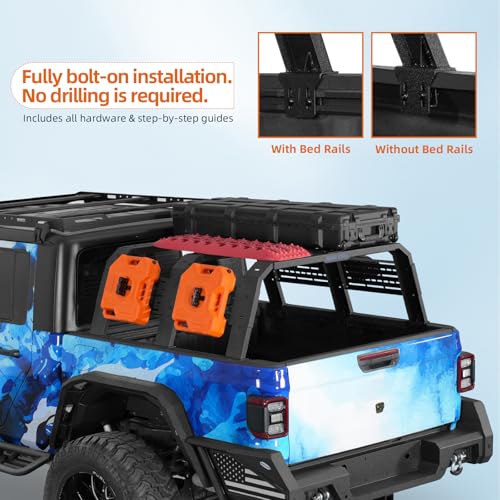 Hooke Road Overland Truck Bed Rack for Toyota Tacoma 5' Bed, - Product Imagery