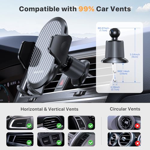 miracase Phone Holders for Your Car with Metal Hook Clip, Air - Product Imagery