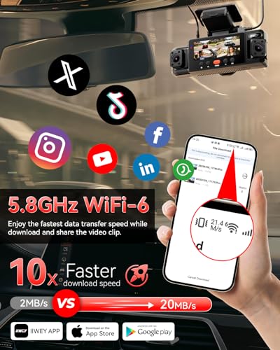 IIWEY N6 360° Dash Cam 4 Channel, Free 128GB Card, 8 IR Lights - Product Imagery