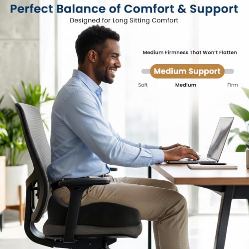 BlissTrends Memory Foam Seat Cushion for Office Chair & Car - Product Imagery