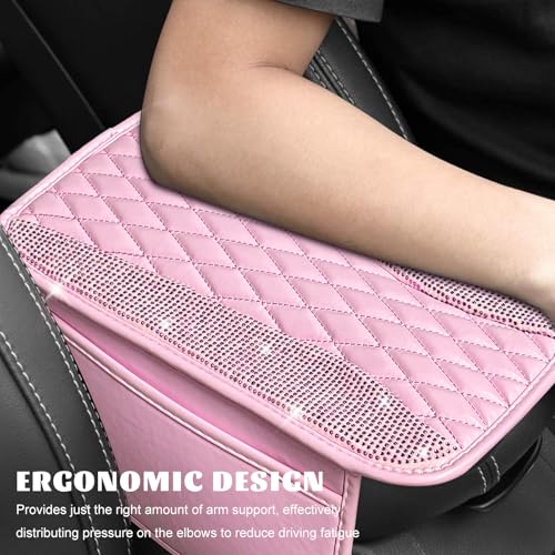 Bling Car Center Console Cover, Sparkling Leather Armrest - Product Imagery