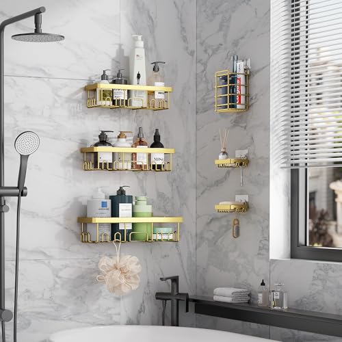 Veken Adhesive Shower Caddy 6-Pack,Gifts for Women Mom,Heavy - Product Imagery