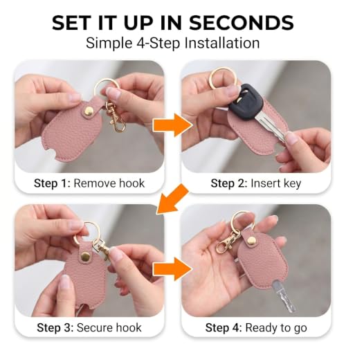Leather Car Key Cover, Stylish Key Covers for Auto Keys, Car Key - Product Imagery