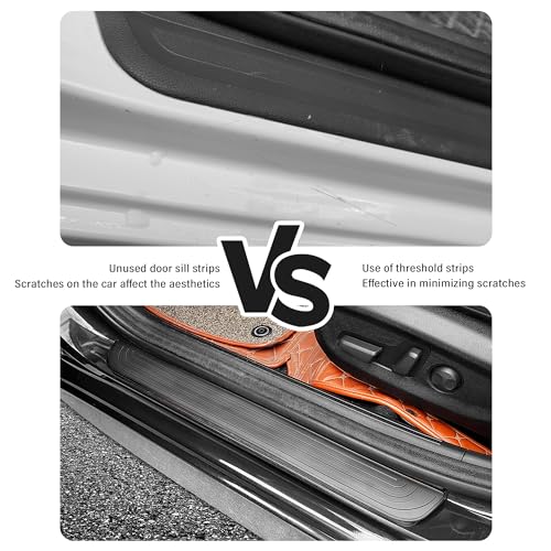 4PCS Car Door Sill Protector,Anti-Scratch Rubber Car Door - Product Imagery