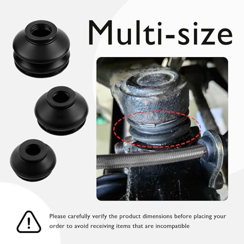 6PCS Ball Joint Boots Replacement,Rubber Tie Rod Boots Dust - Product Imagery
