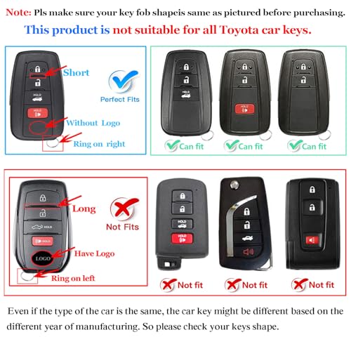 QBUC for Toyota Key Fob Cover with Keychain TPU Suitable for - Product Imagery