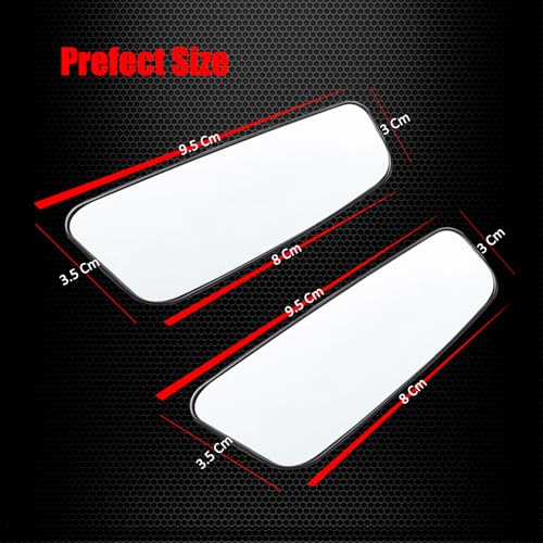 Ampper Rectangle Blind Spot Mirror, HD Glass ABS Housing Convex - Product Imagery
