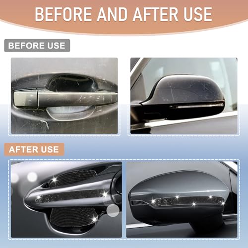 10 PCS Bling Car Door Handle Protector, Shiny Crystal Rhinestone - Product Imagery