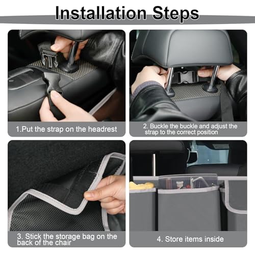 UYYE Trunk Hanging Organizer, Backseat Storage Bag, Collapsible - Product Imagery