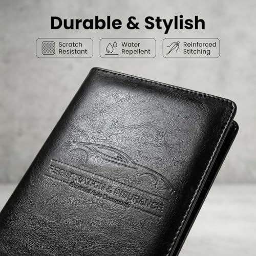 LumiMokki Premium Car Registration & Insurance Card Holder, - Product Imagery