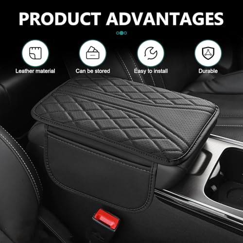Car Center Console Cover, Multi-functional Leather - Product Imagery