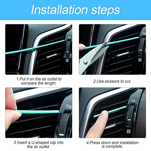 8sanlione 20PCS Waterproof Bendable Car Air Vent Trim Strips, - Product Imagery