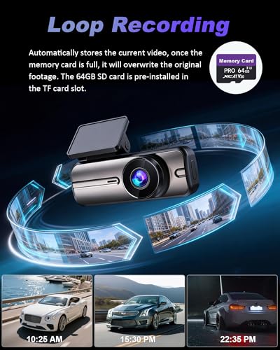 Dash Cam Front and Rear 4K+1080P, 5GHz WiFi, App Control, with - Product Imagery