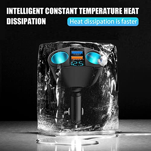 Ankuee 12V/24V Car Cigarette Lighter Splitter with USB-C - Product Imagery