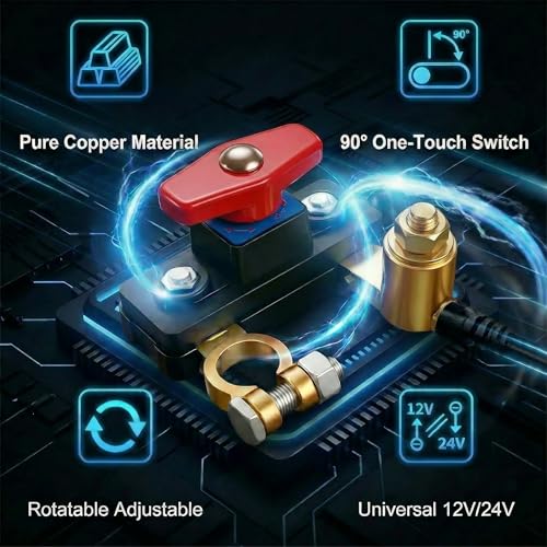 2026 New Car Battery Power Cut-Off Switch Breaker, Adjustable - Product Imagery