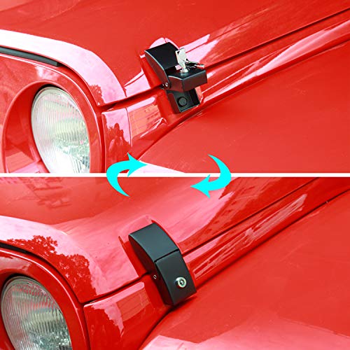 JeCar Steel Hood Latches Compatible with Jeep Wrangler 2007-2023 - Product Imagery