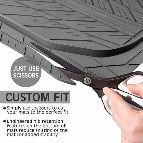 CAR PASS Heavy Rubber Car Floor Mats, Deep Waterproof Car Mats - Product Imagery